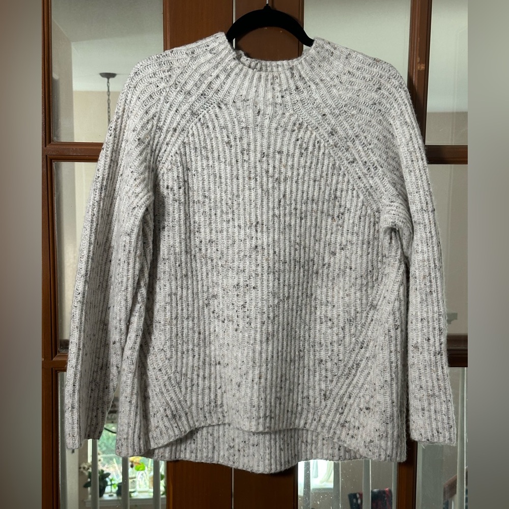 Madewell Speckled Gray and Cream Sweater